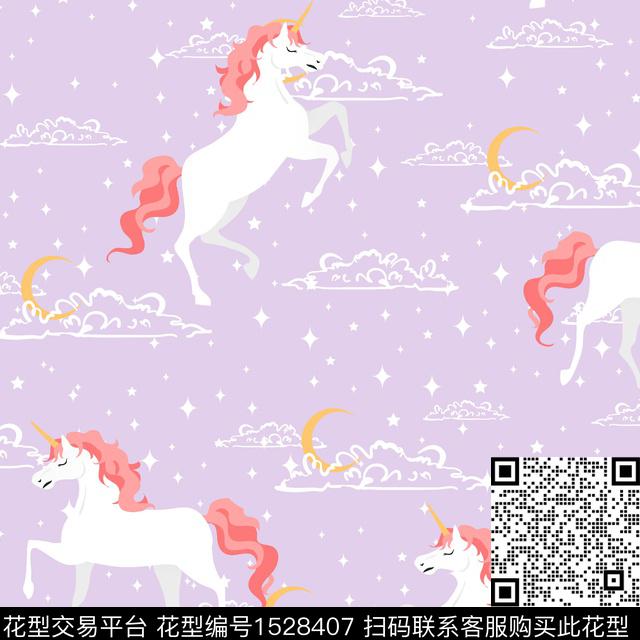 云朵卡通马传统印花华亿平台下载（图片编号: 1528407） - 瓦栏（Walan）