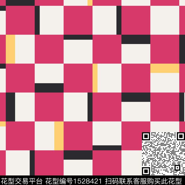 传统格子几何传统印花华亿平台下载（图片编号: 1528421） - 瓦栏（Walan）