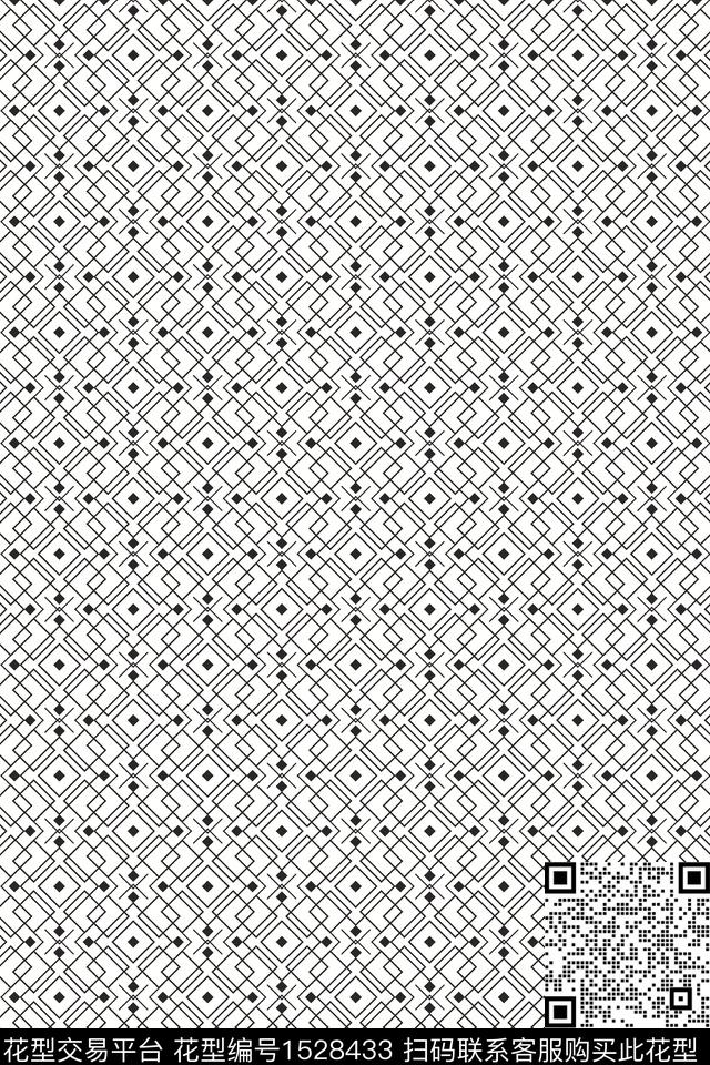 格子女装几何数码印花华亿平台下载（图片编号: 1528433） - 瓦栏（Walan）