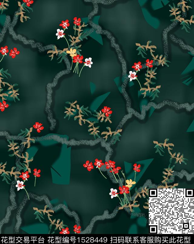 花卉女装连衣裙数码印花华亿平台下载（图片编号: 1528449） - 瓦栏（Walan）