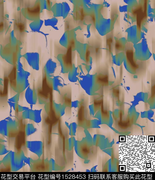 女装抽象肌理数码印花华亿平台下载（图片编号: 1528453） - 瓦栏（Walan）
