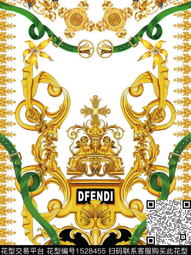 欧美宫廷风数码印花华亿平台下载（图片编号: 1528455） - 瓦栏（Walan）
