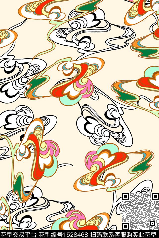 民族风中老年抽象传统印花华亿平台下载（图片编号: 1528468） - 瓦栏（Walan）