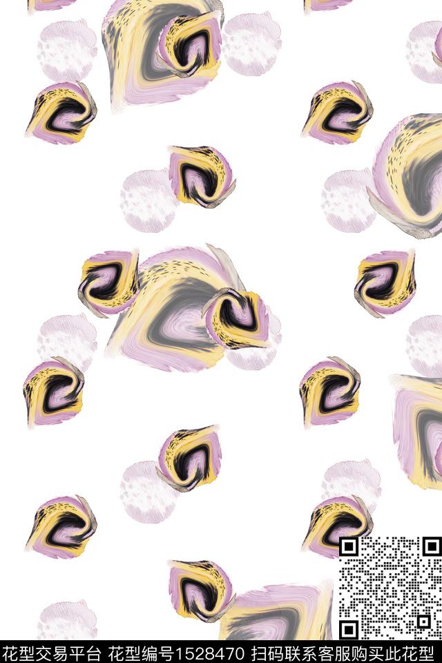 抽象肌理雪纺数码印花华亿平台下载（图片编号: 1528470） - 瓦栏（Walan）