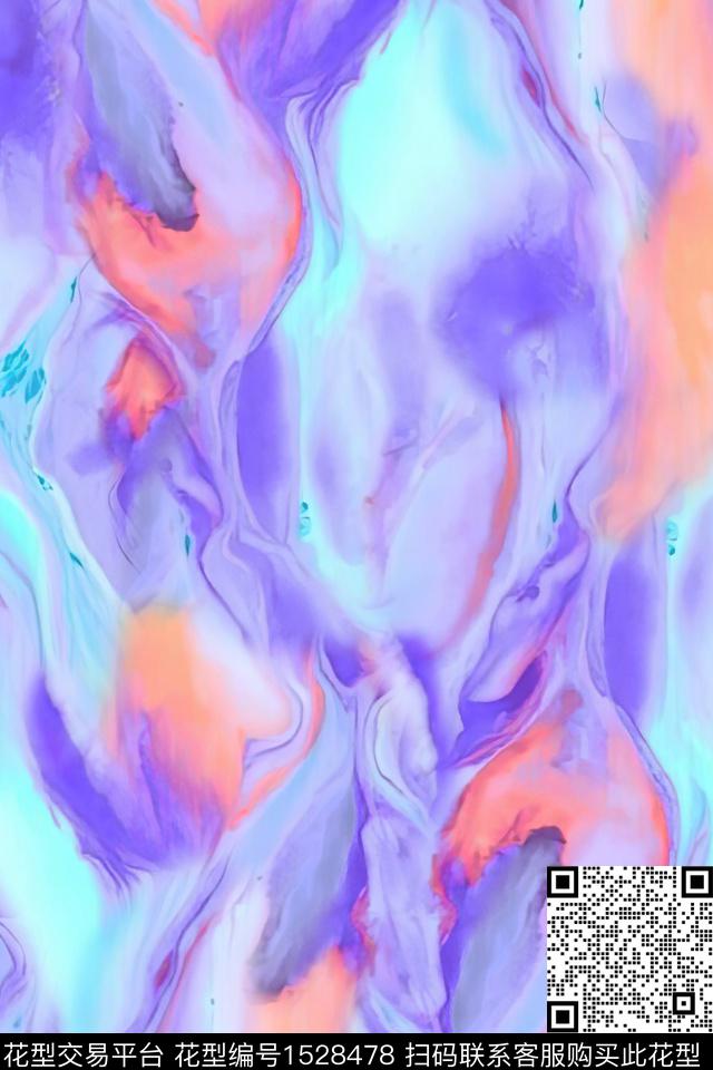 抽象肌理人棉棉麻风数码印花华亿平台下载（图片编号: 1528478） - 瓦栏（Walan）