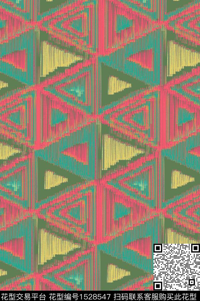 民族风复古三角形数码印花华亿平台下载（图片编号: 1528547） - 瓦栏（Walan）