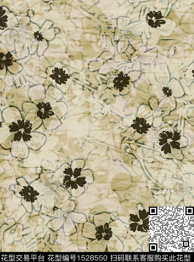 花卉女装连衣裙数码印花华亿平台下载（图片编号: 1528550） - 瓦栏（Walan）