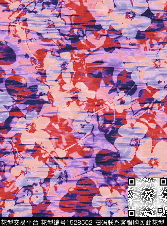 花卉女装连衣裙数码印花华亿平台下载（图片编号: 1528552） - 瓦栏（Walan）