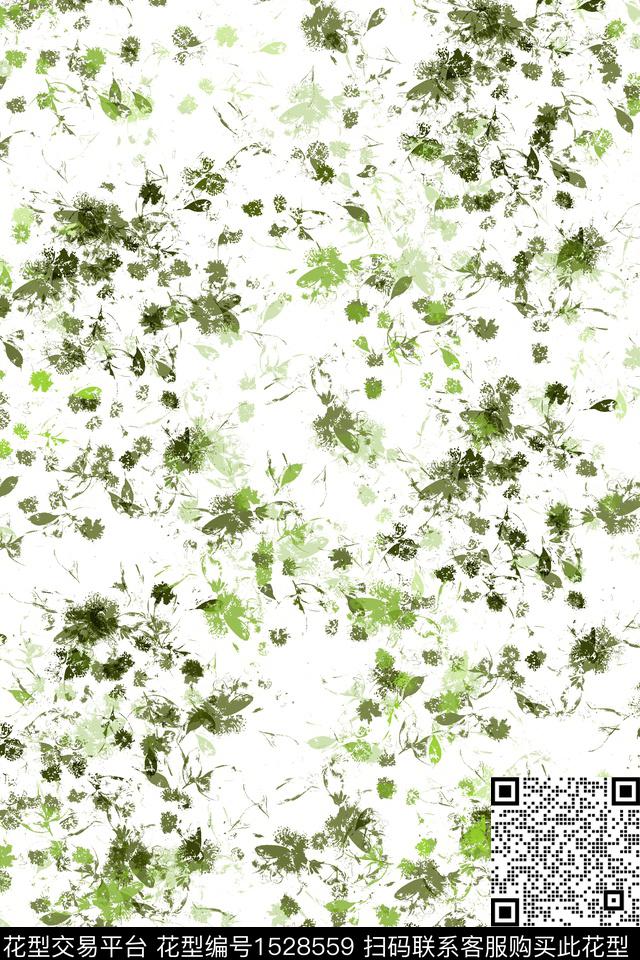 绿植树叶抽象花卉肌理传统印花华亿平台下载（图片编号: 1528559） - 瓦栏（Walan）