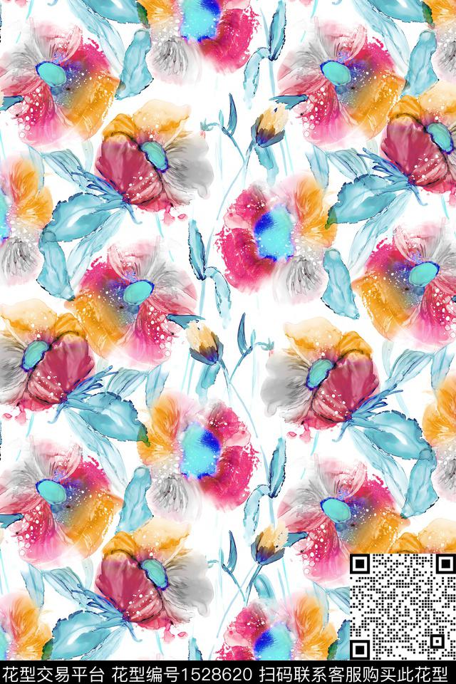 花卉女装春夏华亿平台数码印花华亿平台下载（图片编号: 1528620） - 瓦栏（Walan）