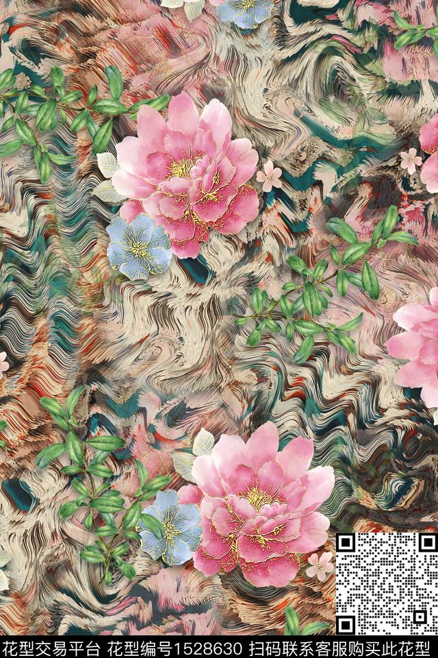 水彩中老年花卉数码印花华亿平台下载（图片编号: 1528630） - 瓦栏（Walan）