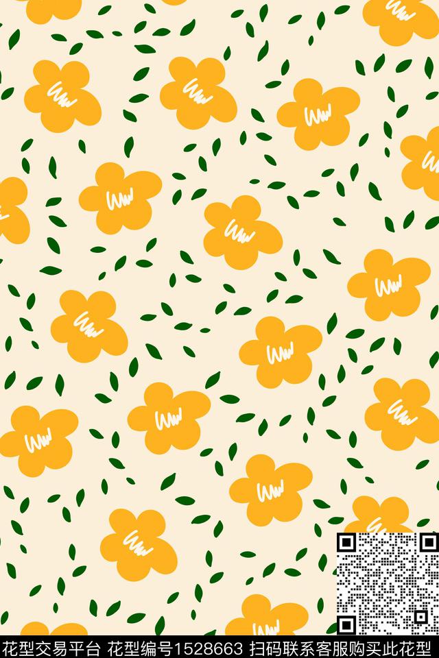小清新手绘小碎花数码印花华亿平台下载（图片编号: 1528663） - 瓦栏（Walan）