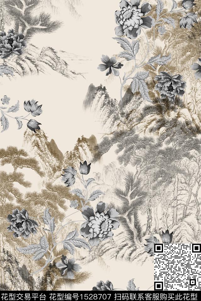 女装民族风香云纱数码印花华亿平台下载（图片编号: 1528707） - 瓦栏（Walan）