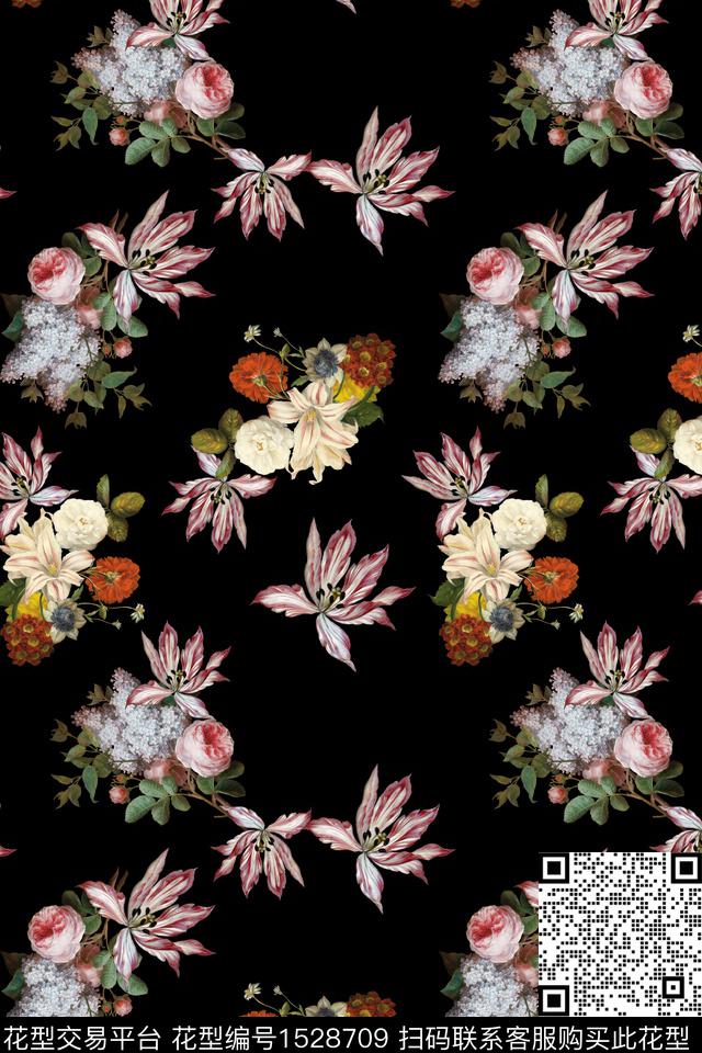 女装花卉中老年数码印花华亿平台下载（图片编号: 1528709） - 瓦栏（Walan）