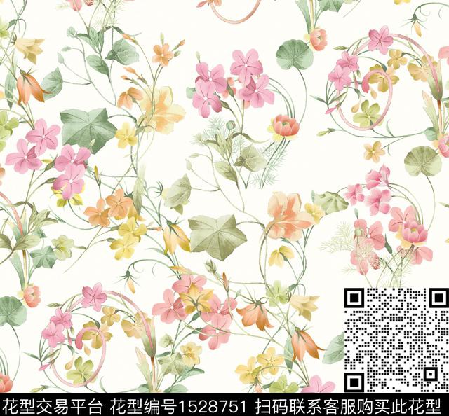 女装花卉春夏华亿平台数码印花华亿平台下载（图片编号: 1528751） - 瓦栏（Walan）