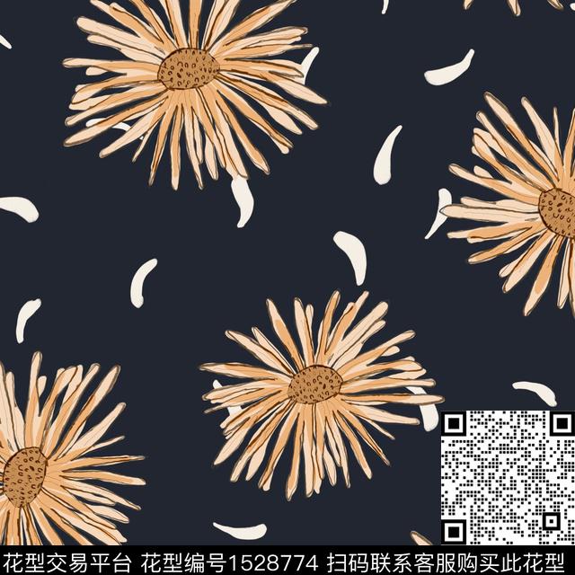 小雏菊春夏华亿平台小碎花数码印花华亿平台下载（图片编号: 1528774） - 瓦栏（Walan）