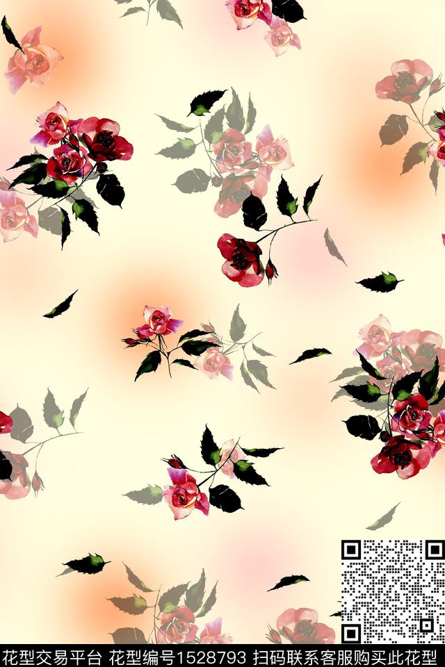 小清新年轻女性绿植树叶数码印花华亿平台下载（图片编号: 1528793） - 瓦栏（Walan）