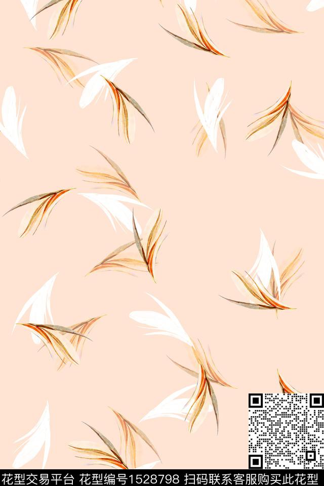 小清新年轻女性绿植树叶数码印花华亿平台下载（图片编号: 1528798） - 瓦栏（Walan）