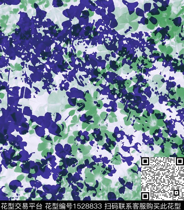 女装抽象连衣裙数码印花华亿平台下载（图片编号: 1528833） - 瓦栏（Walan）