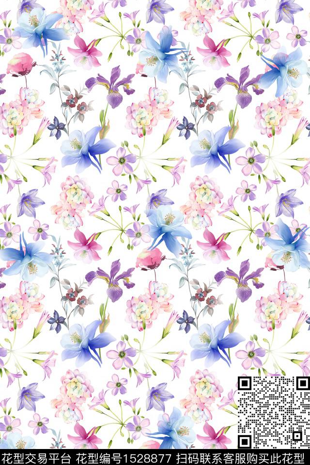 女装春夏华亿平台花卉数码印花华亿平台下载（图片编号: 1528877） - 瓦栏（Walan）