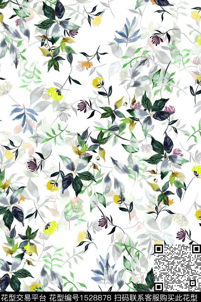 女装水彩春夏华亿平台数码印花华亿平台下载（图片编号: 1528878） - 瓦栏（Walan）
