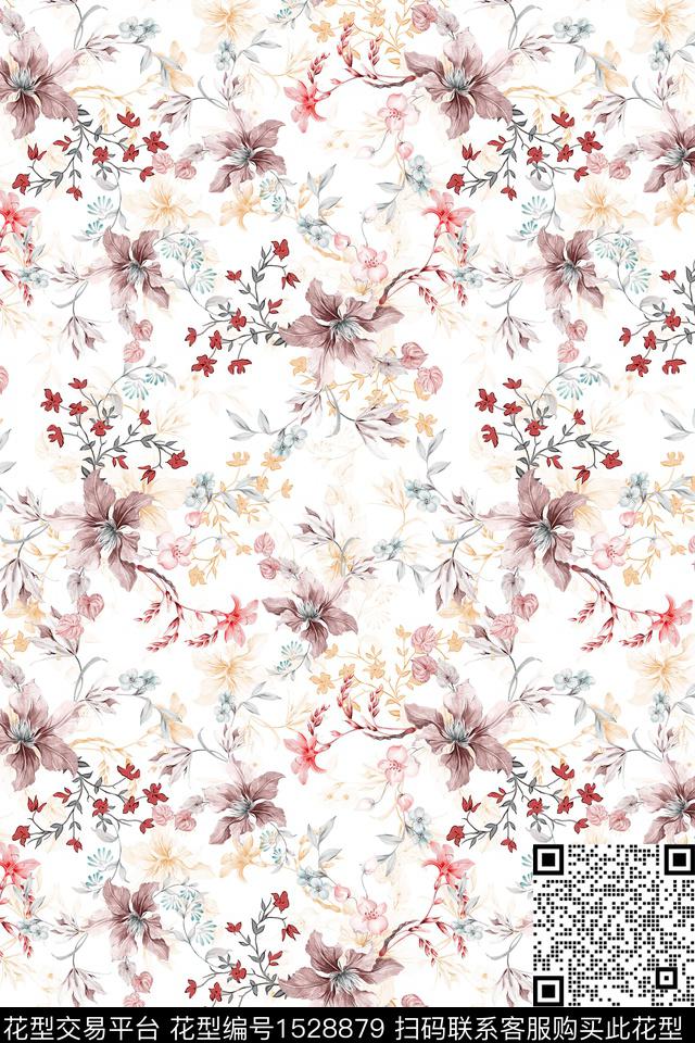 女装水彩春夏华亿平台数码印花华亿平台下载（图片编号: 1528879） - 瓦栏（Walan）