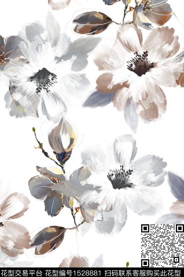 女装大花春夏华亿平台数码印花华亿平台下载（图片编号: 1528881） - 瓦栏（Walan）