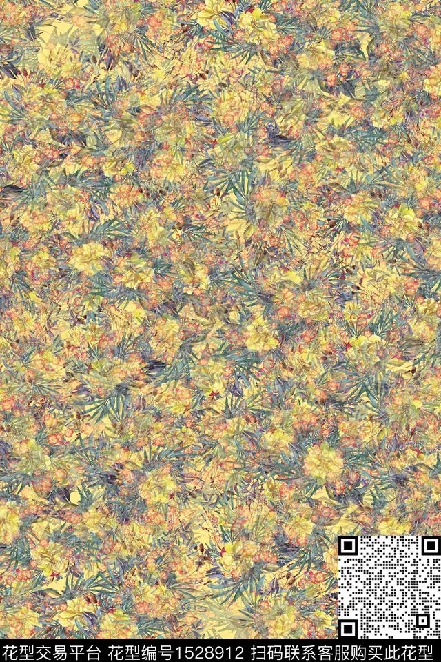 春夏华亿平台小花连衣裙数码印花华亿平台下载（图片编号: 1528912） - 瓦栏（Walan）