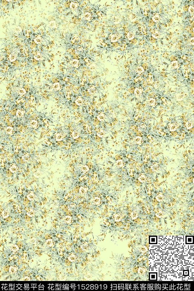 春夏华亿平台小碎花连衣裙数码印花华亿平台下载（图片编号: 1528919） - 瓦栏（Walan）