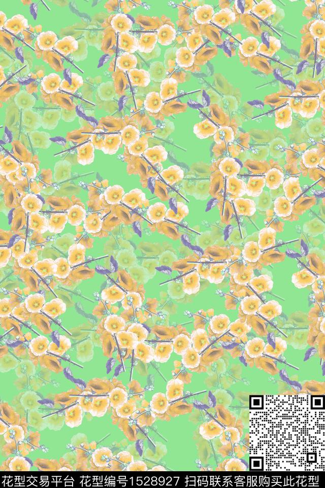 春夏华亿平台小花连衣裙数码印花华亿平台下载（图片编号: 1528927） - 瓦栏（Walan）