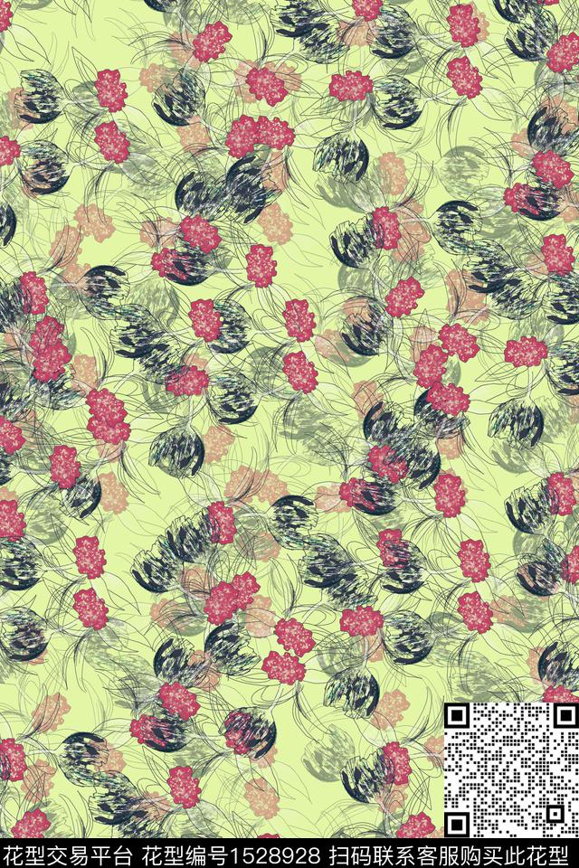 春夏华亿平台小花连衣裙数码印花华亿平台下载（图片编号: 1528928） - 瓦栏（Walan）