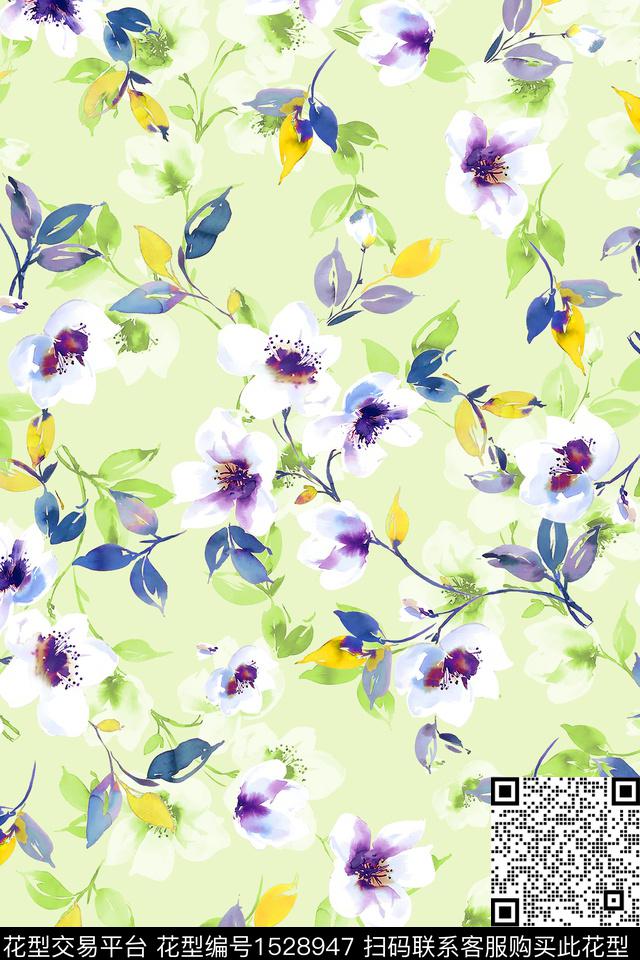 小清新年轻女性绿植树叶数码印花华亿平台下载（图片编号: 1528947） - 瓦栏（Walan）