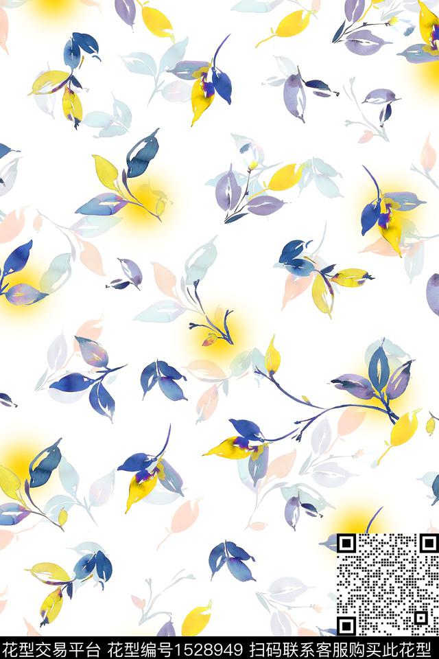 小清新年轻女性绿植树叶数码印花华亿平台下载（图片编号: 1528949） - 瓦栏（Walan）