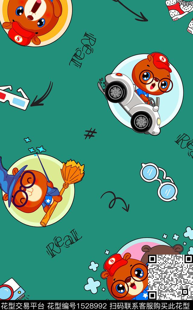 动物卡通童装传统印花华亿平台下载（图片编号: 1528992） - 瓦栏（Walan）