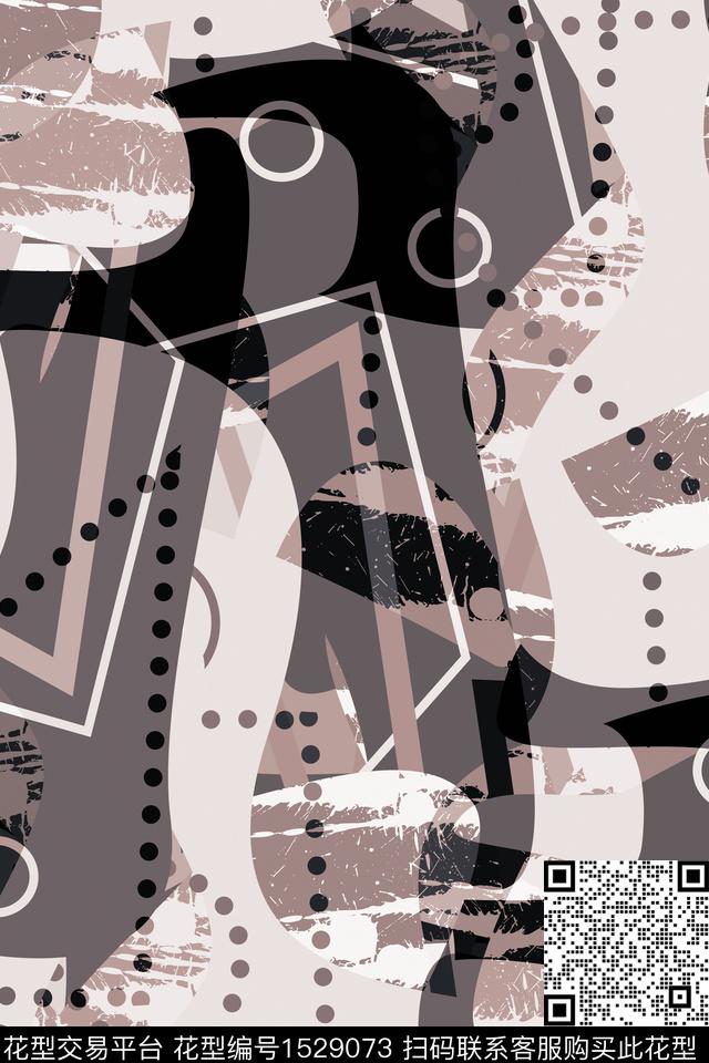 休闲抽象男装家居服传统印花华亿平台下载（图片编号: 1529073） - 瓦栏（Walan）