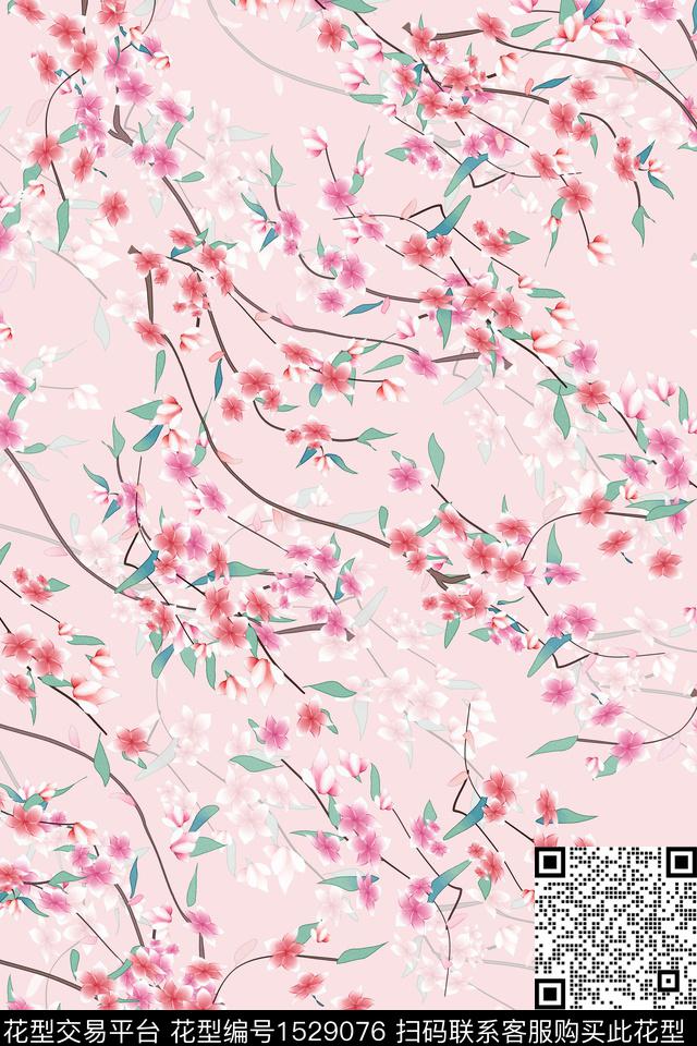 女装春夏华亿平台花卉数码印花华亿平台下载（图片编号: 1529076） - 瓦栏（Walan）