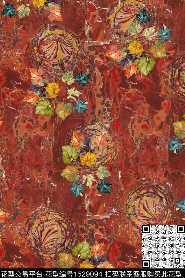 复古香云纱古色古香数码印花华亿平台下载（图片编号: 1529094） - 瓦栏（Walan）