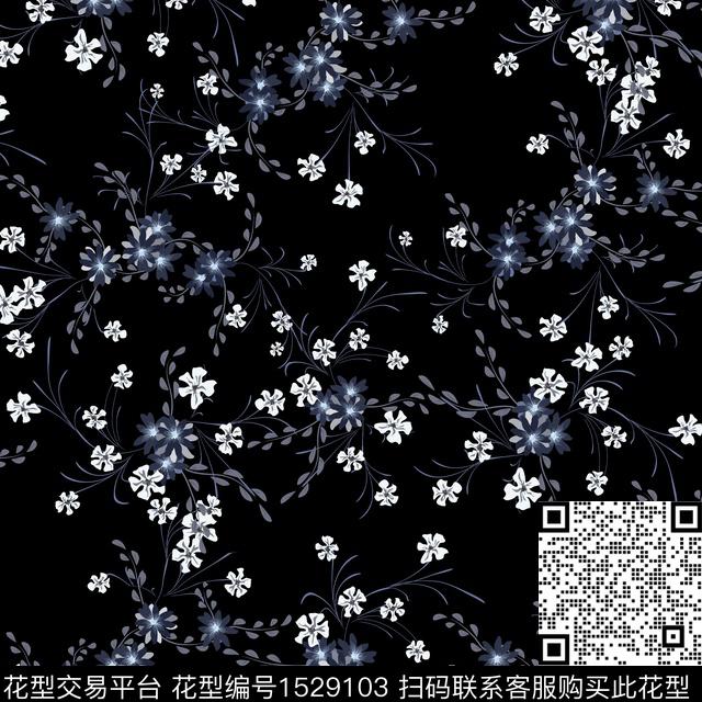 女装满版散花小碎花数码印花华亿平台下载（图片编号: 1529103） - 瓦栏（Walan）