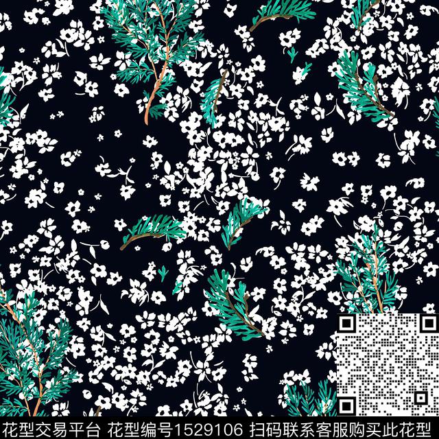 花卉满版散花小碎花数码印花华亿平台下载（图片编号: 1529106） - 瓦栏（Walan）