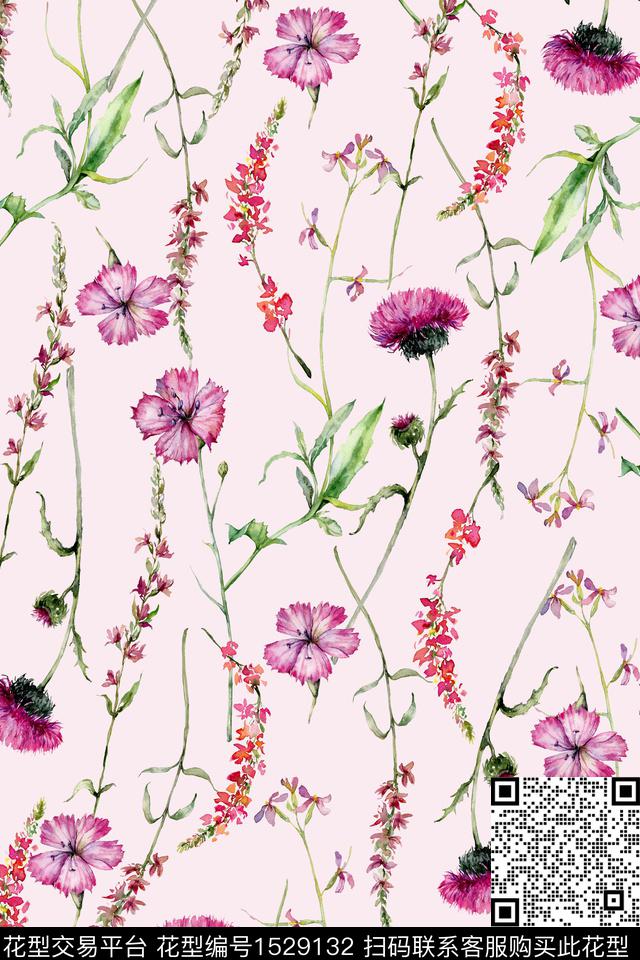 春夏华亿平台花卉小碎花数码印花华亿平台下载（图片编号: 1529132） - 瓦栏（Walan）