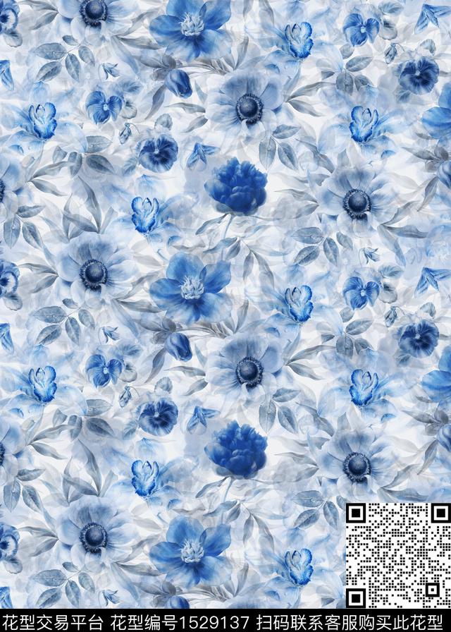 春夏华亿平台花卉小碎花数码印花华亿平台下载（图片编号: 1529137） - 瓦栏（Walan）