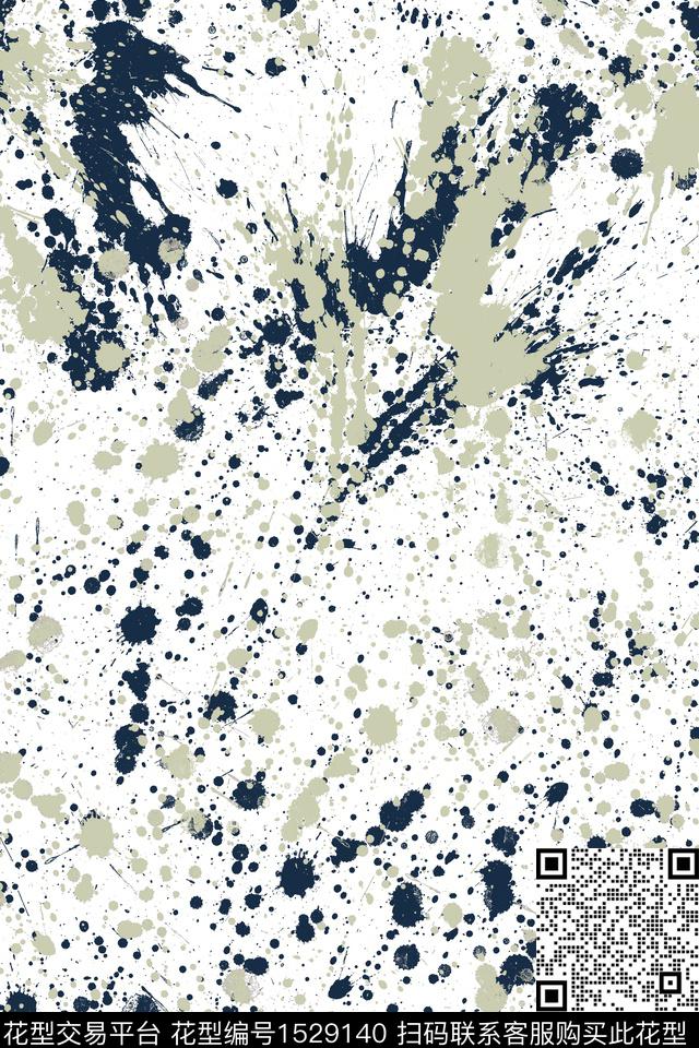 墨迹抽象波点传统印花华亿平台下载（图片编号: 1529140） - 瓦栏（Walan）