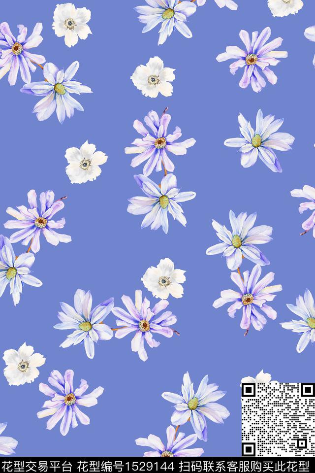 小清新年轻女性花卉数码印花华亿平台下载（图片编号: 1529144） - 瓦栏（Walan）