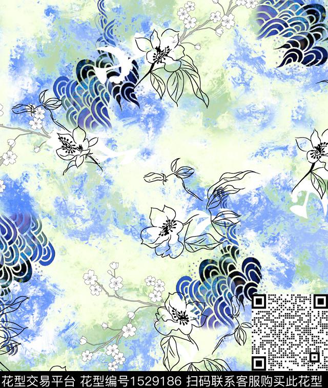 女装花卉连衣裙数码印花华亿平台下载（图片编号: 1529186） - 瓦栏（Walan）