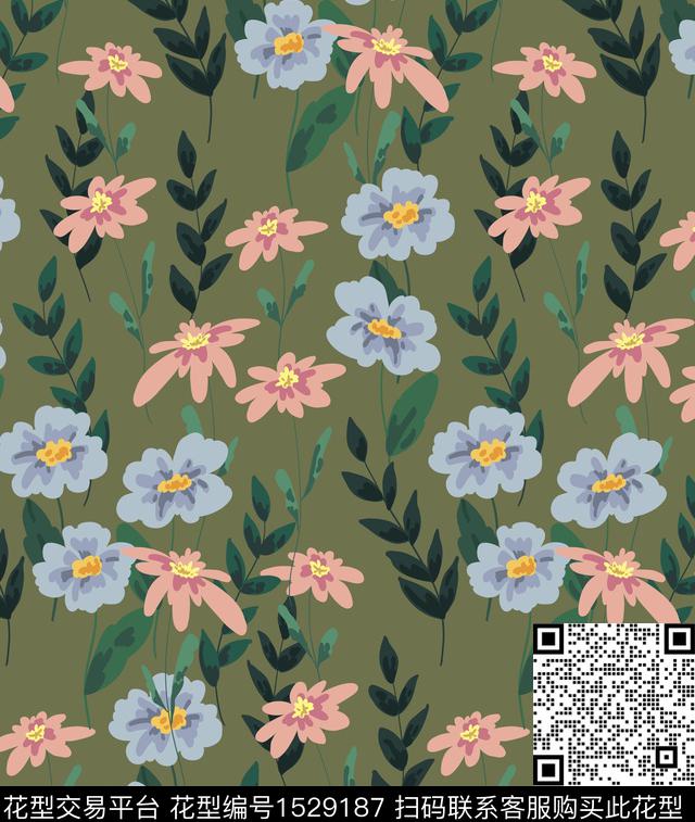 春夏华亿平台花卉小碎花传统印花华亿平台下载（图片编号: 1529187） - 瓦栏（Walan）