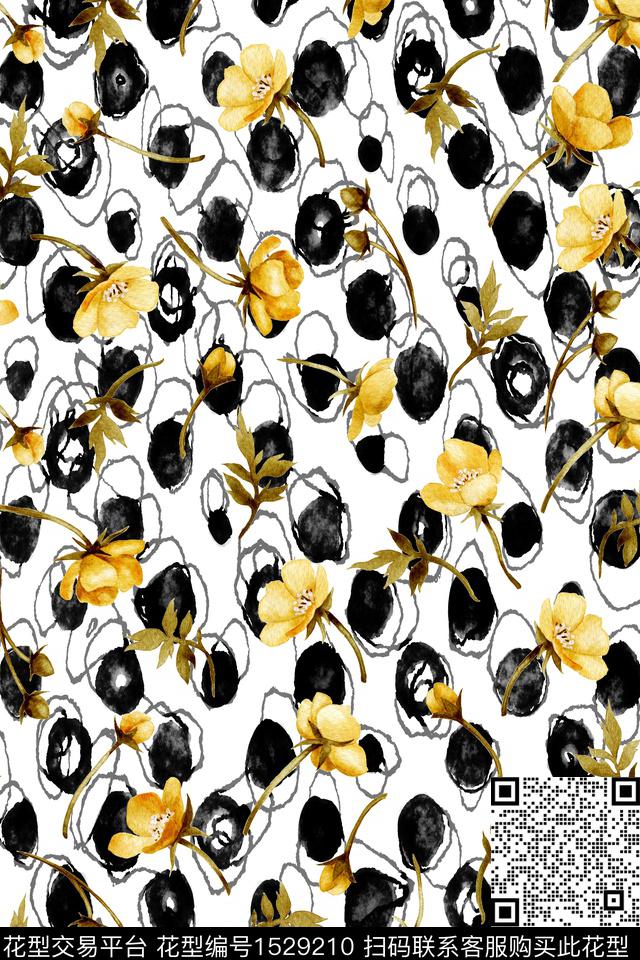 小花花卉底纹数码印花华亿平台下载（图片编号: 1529210） - 瓦栏（Walan）