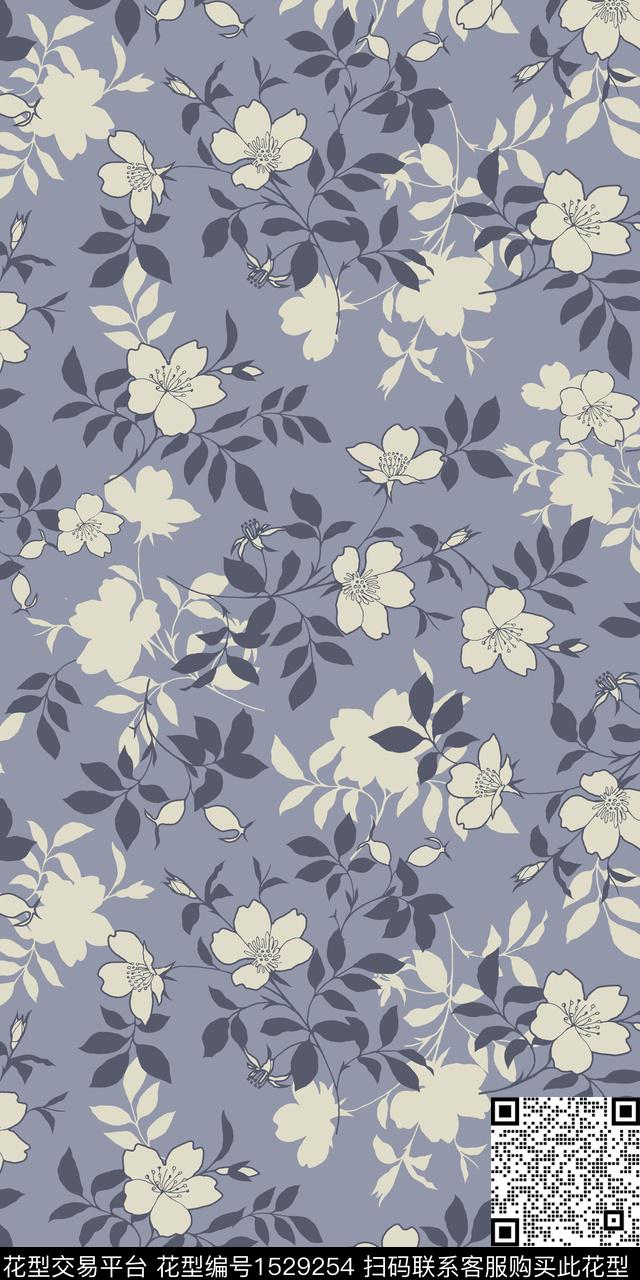 绿植树叶矢量花卉数码印花华亿平台下载（图片编号: 1529254） - 瓦栏（Walan）