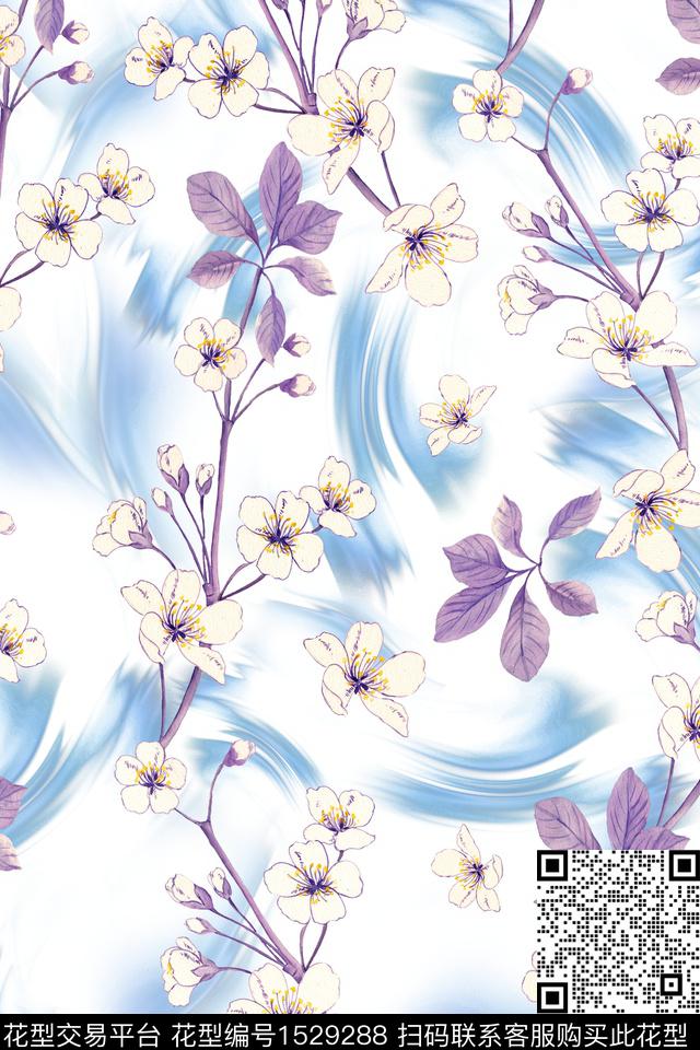 女装绿植树叶花卉数码印花华亿平台下载（图片编号: 1529288） - 瓦栏（Walan）