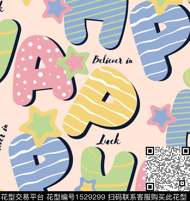 字母格子卡通传统印花华亿平台下载（图片编号: 1529299） - 瓦栏（Walan）