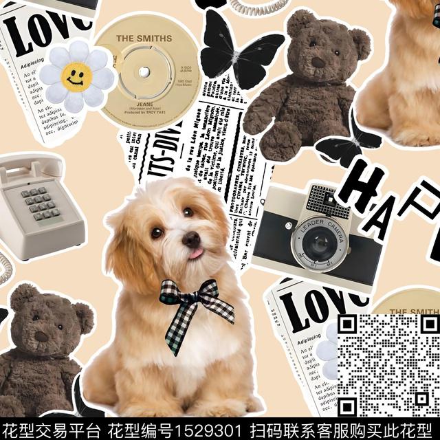 可爱萌宠卡通数码印花华亿平台下载（图片编号: 1529301） - 瓦栏（Walan）